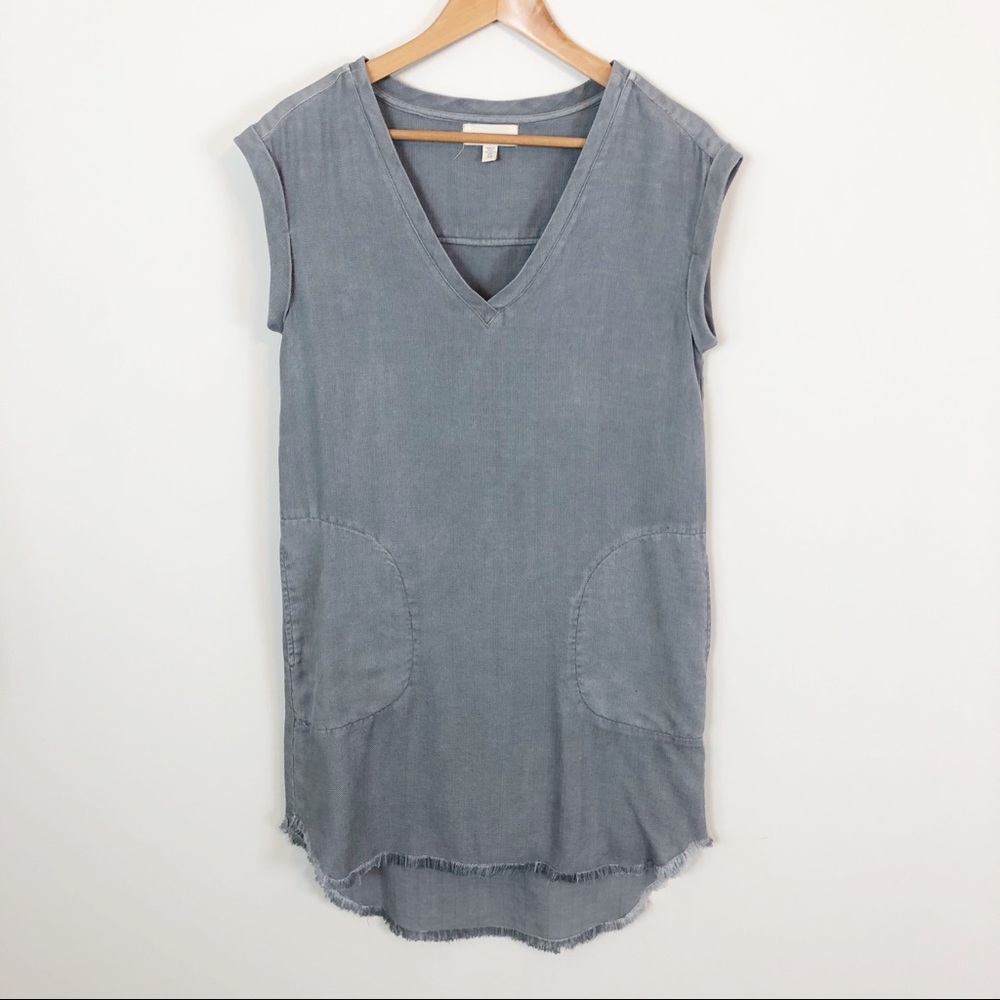 Anthro Cloth & Stone Fringe Hi Low Shift Dress